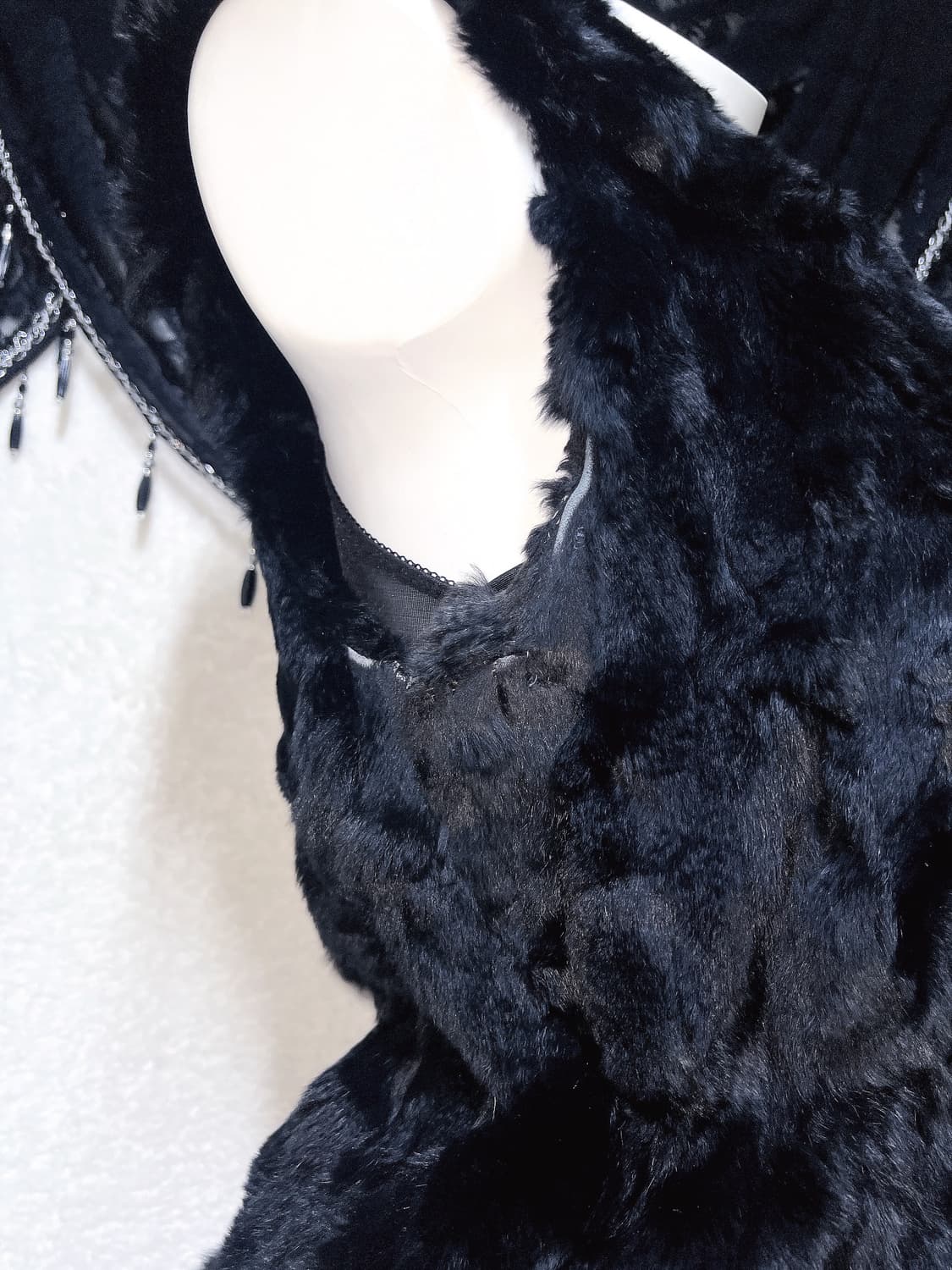 로맨틱고딕 고스펑크 오네갸루 핀터 모피 리얼퍼조끼 털코트 자켓 나나페어리 상품이미지8