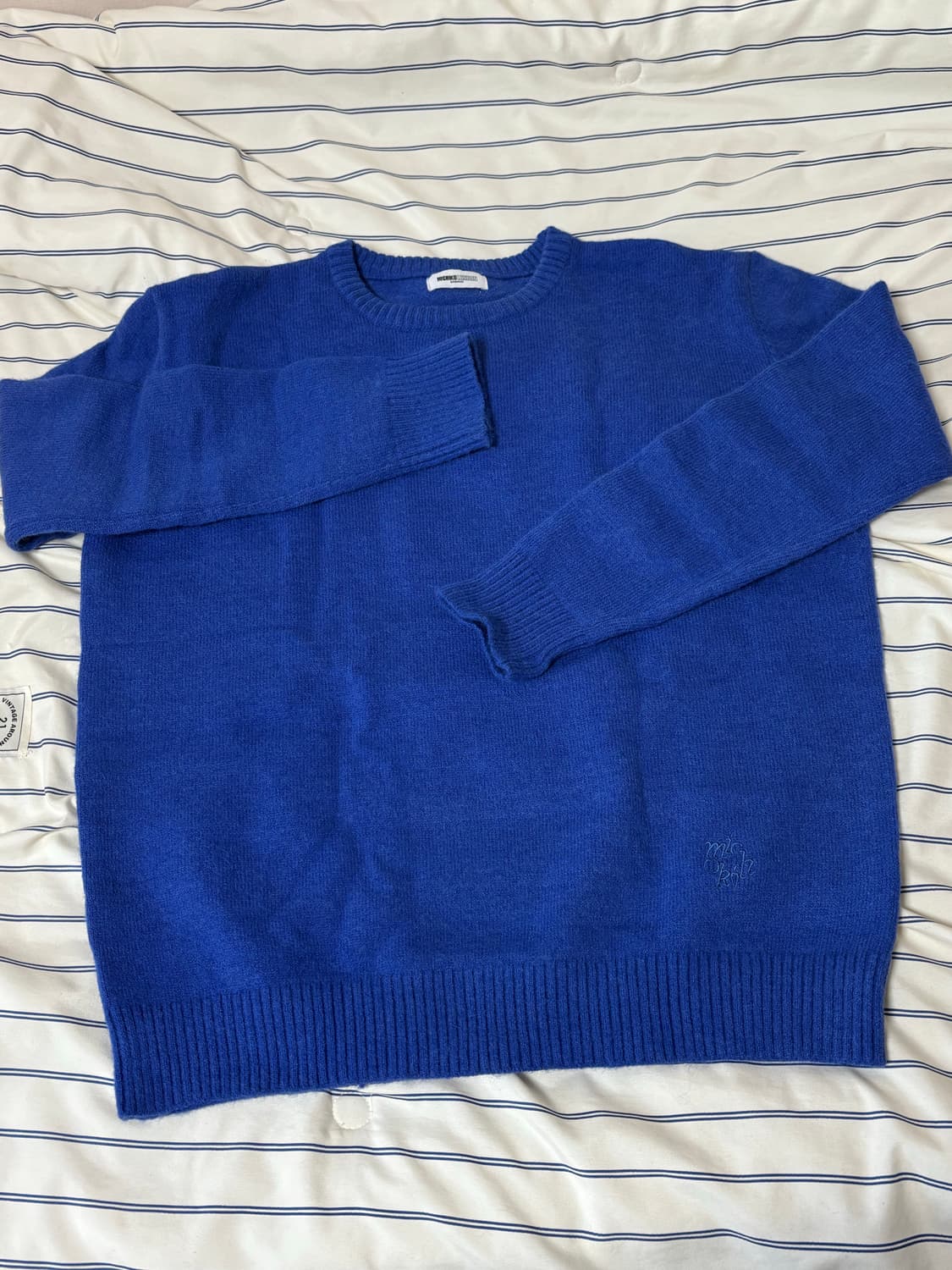 미치코런던 베이직 울 니트 풀오버 코발트 블루 상품이미지5