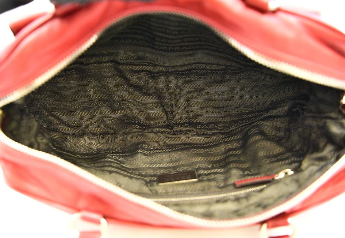 프라다 레드 레더 보스턴 숄더백 (정품) 상품이미지10