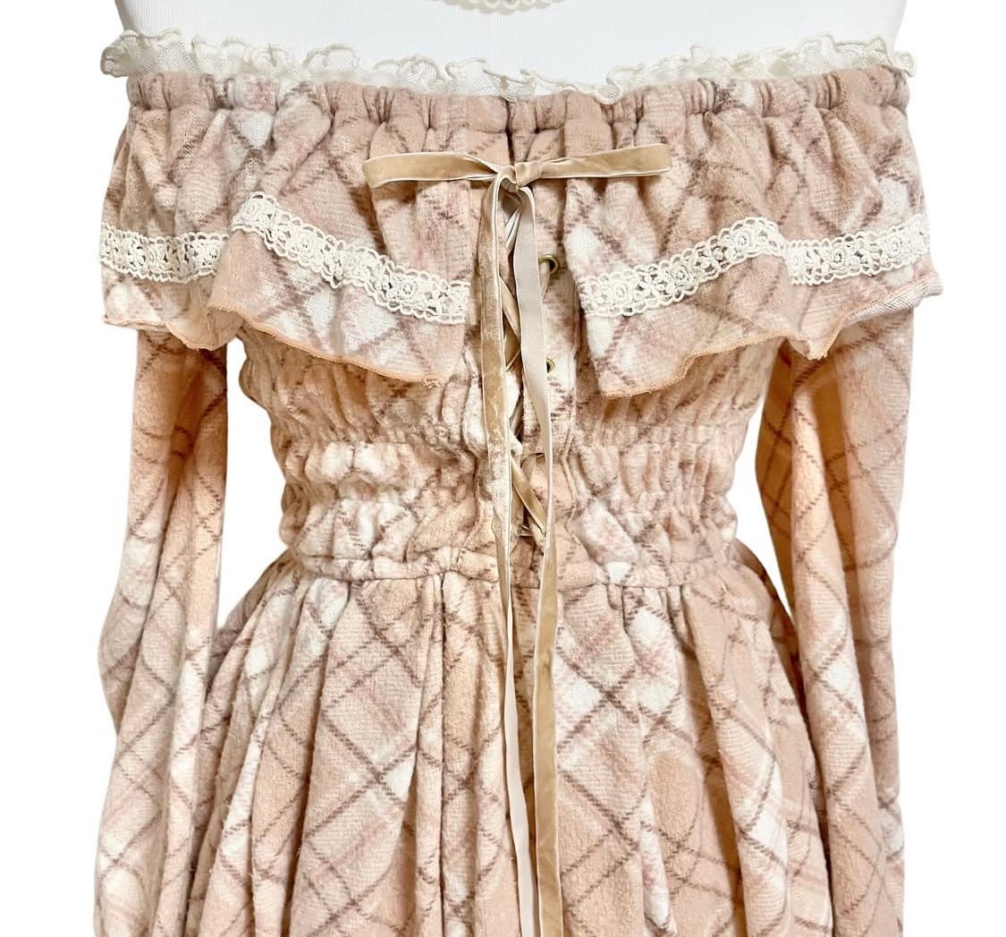 리즈리사 대장 라떼 탑 lizlisa 체크 원피스 상품이미지3