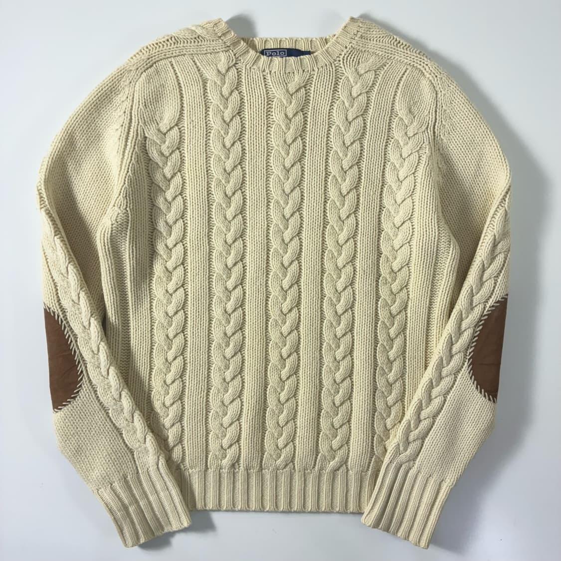 Polo  폴로 랄프로렌 엘보패치 울 꽈배기 니트   상품이미지1