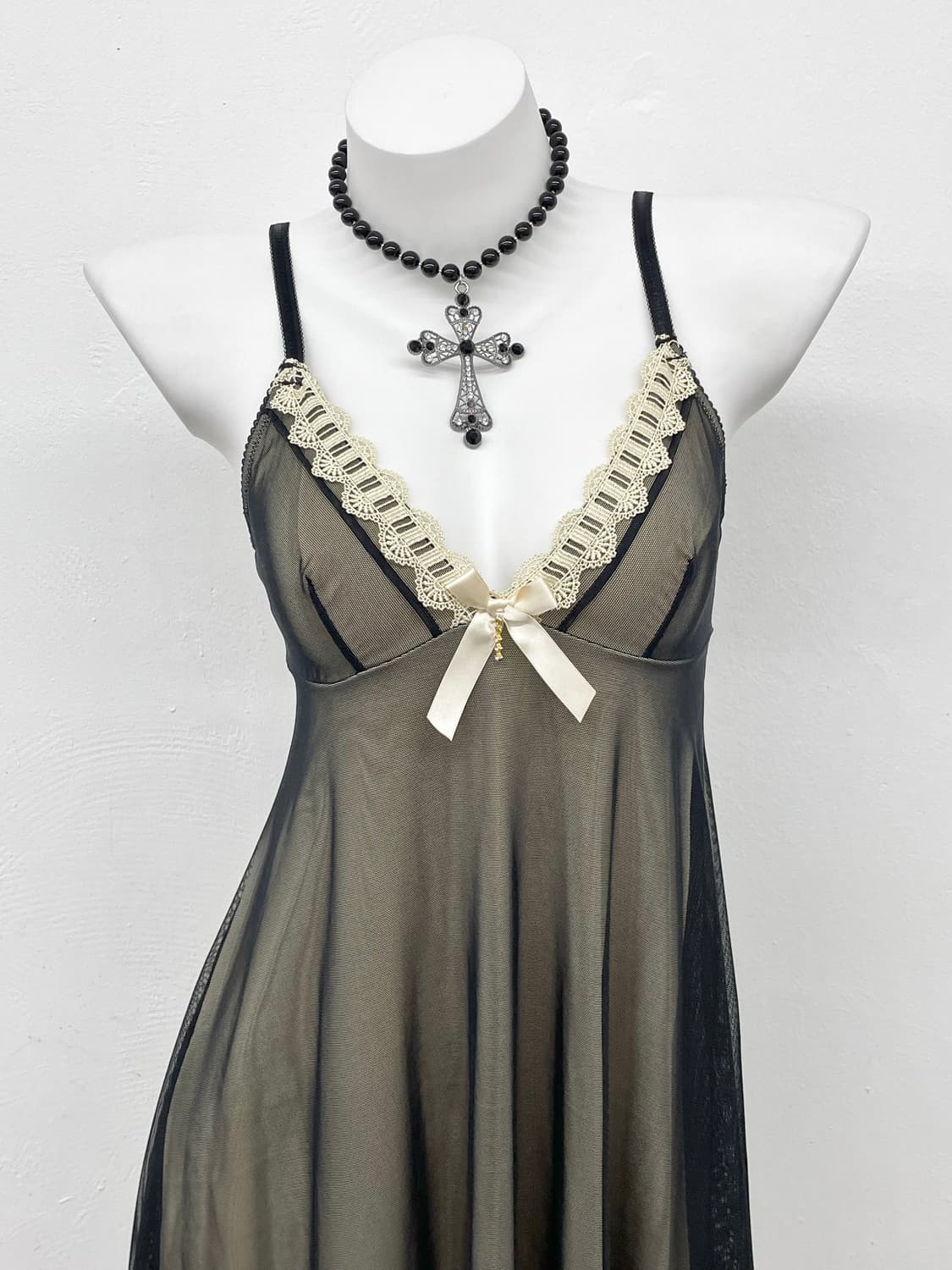 블랙 시어 레이스 슬립 상품이미지2