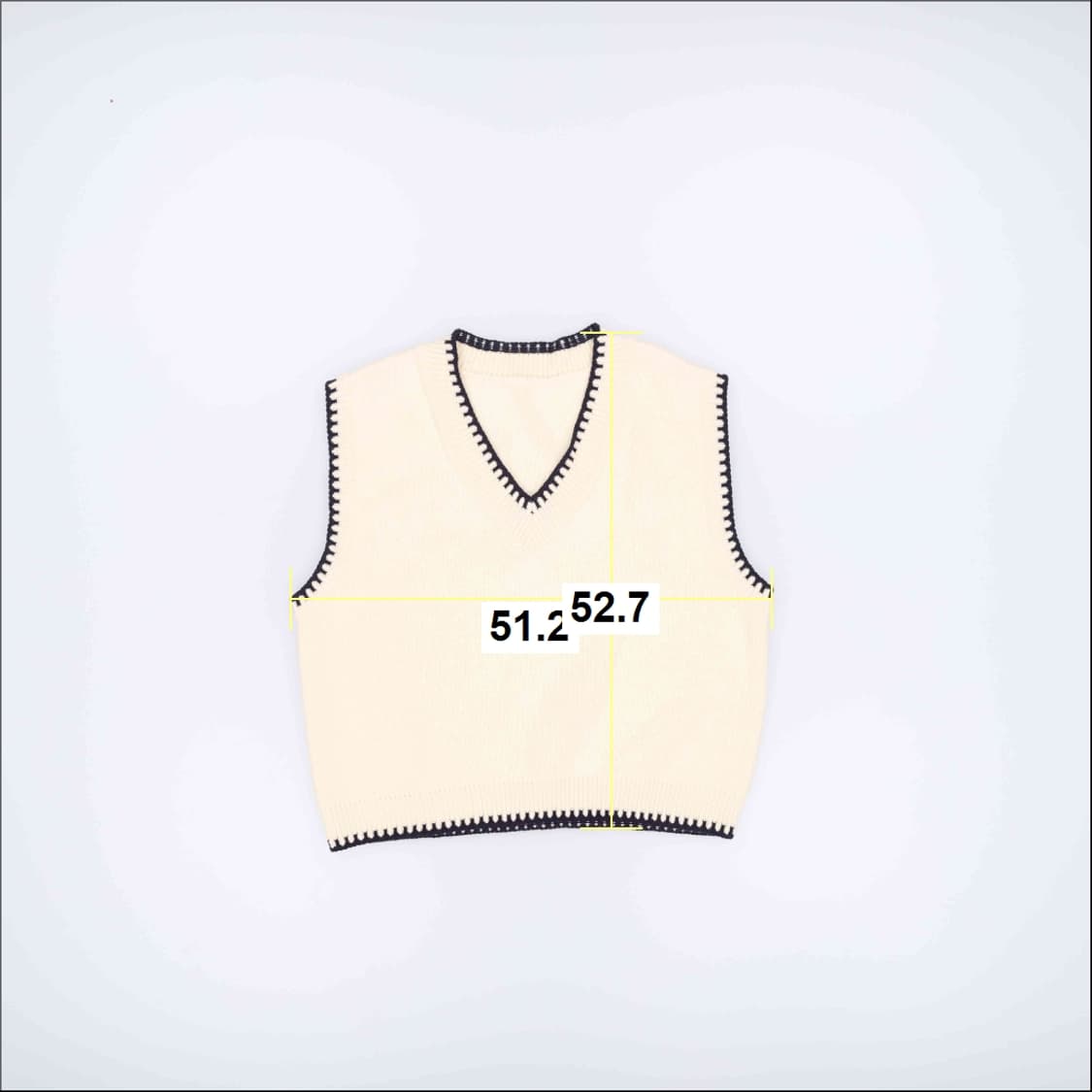 [실측확인] 빈티지 여성 브이넥 스티치 니트 조끼 베스트 0108J 상품이미지5