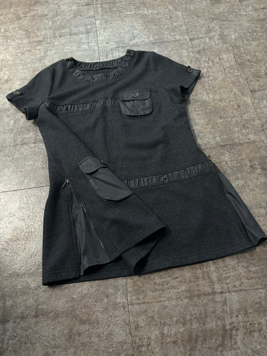 사이드 지퍼 핸드워머 셔링 탑 울 스커트 3pcs SET 상품이미지6