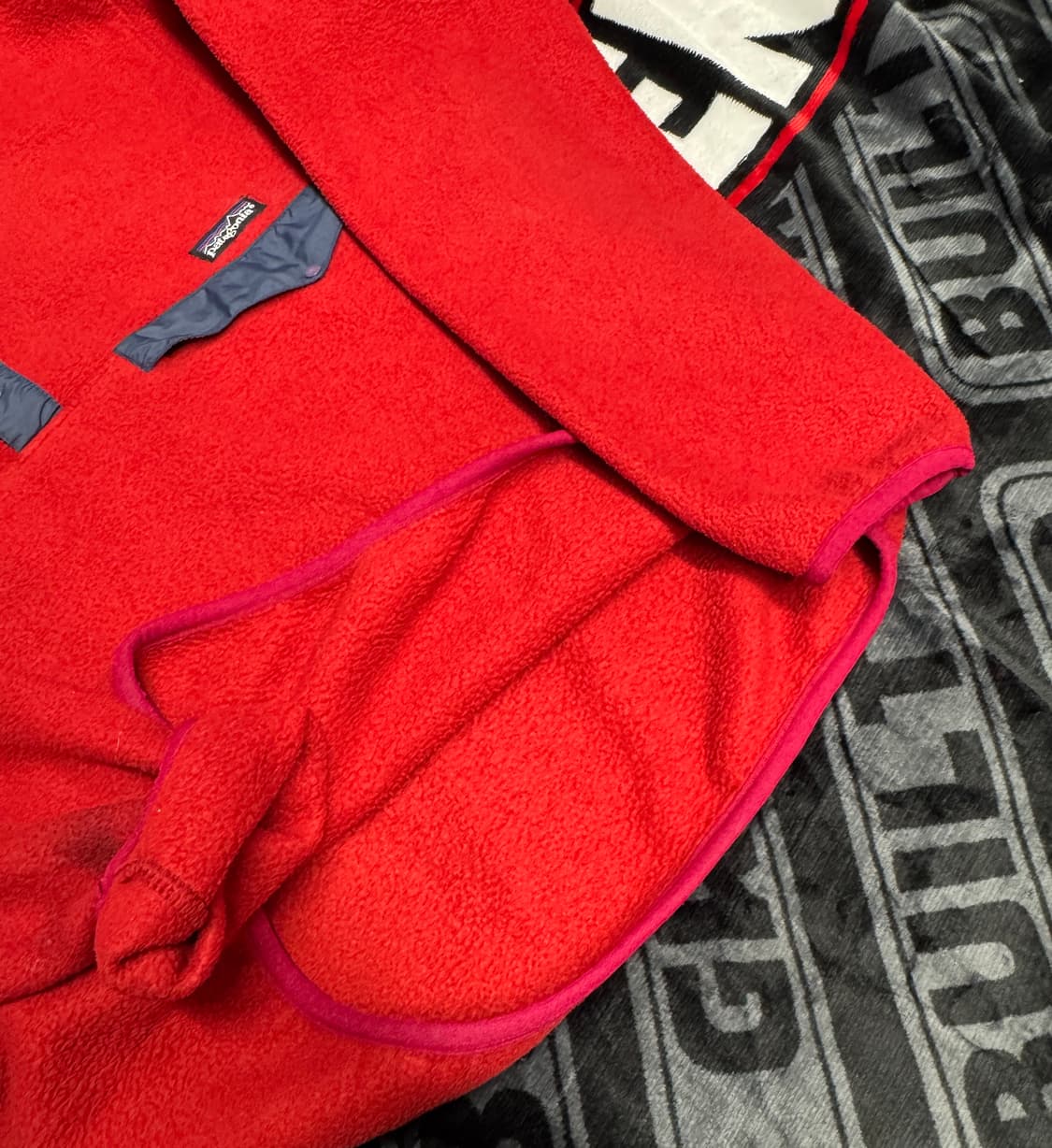 파타고니아 신칠라 스냅 티 풀 오버 레드 블랙 메이드 인 자메이카 상품이미지6