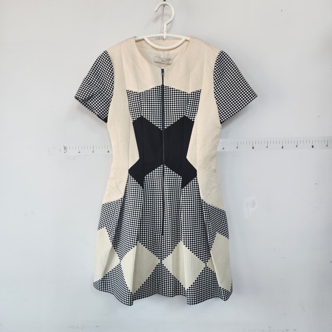 듀엘 체크 패턴 반팔 원피스 상품이미지1