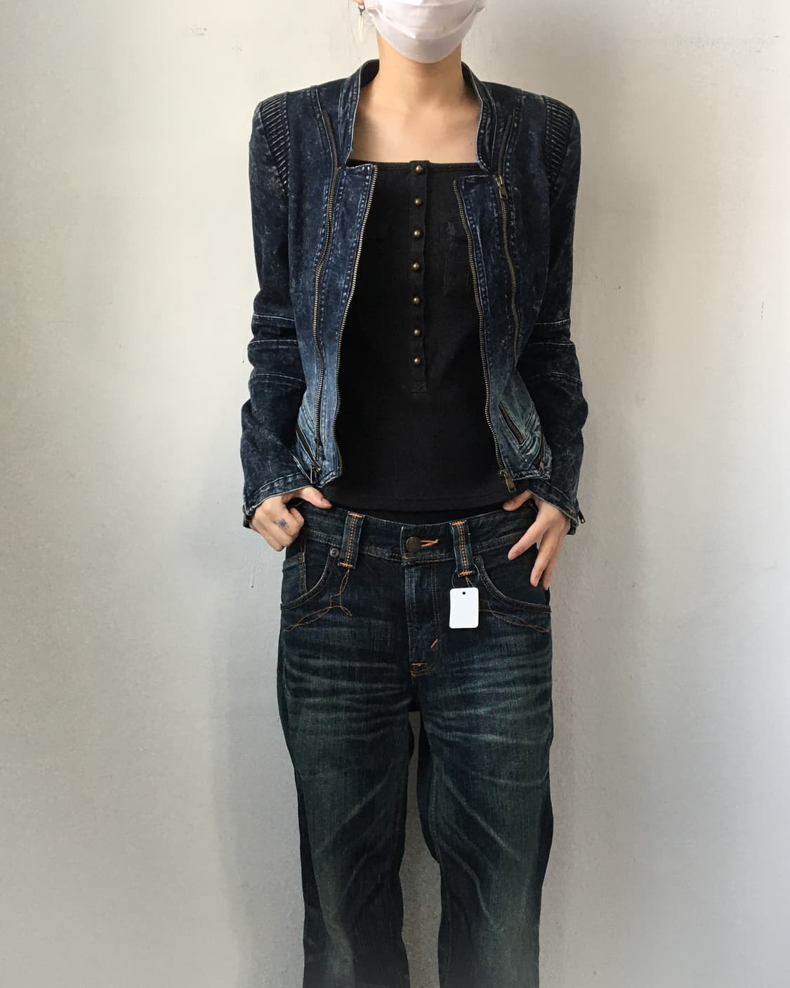 Washing denim rider jacket 상품이미지8