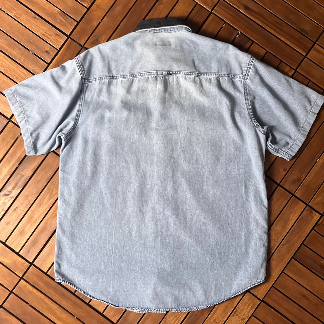 [2XL]칼하트 리메이크 연청 데님 반팔 셔츠 상품이미지6