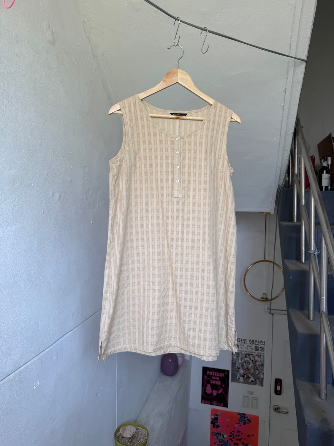 페어리 격자 일자 원피스 상품이미지1