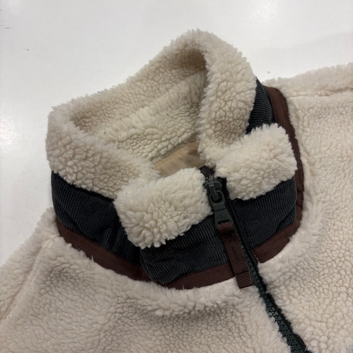 [XL] 에디바우어 아이보리 화이트 뽀글이 플리스 자켓 B602 상품이미지5