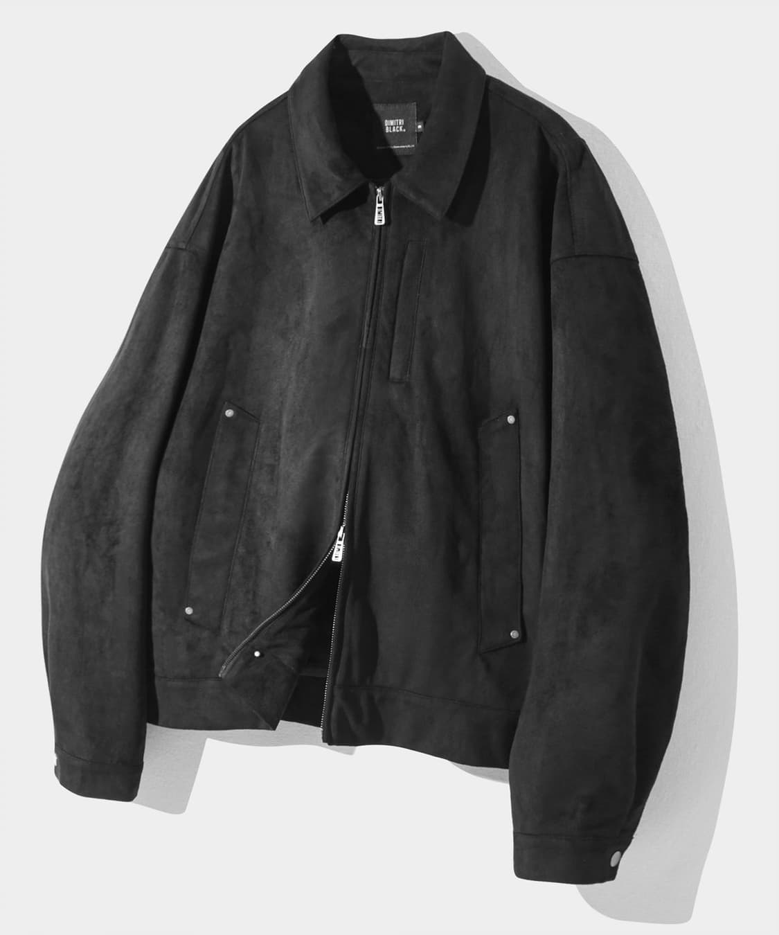 디미트리 블랙 투웨이 비건 스웨이드 블루종 자켓 상품이미지1