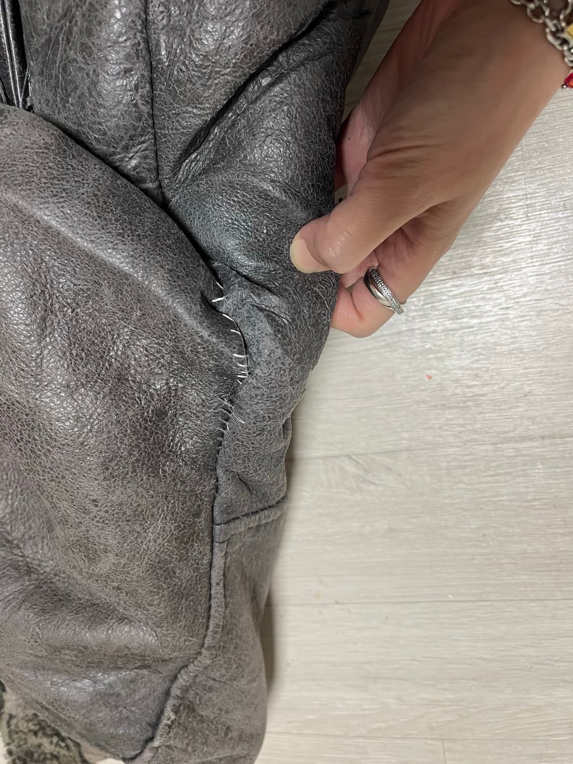 빈티지 낙원 nagwon 그레이카키 무스탕 자켓 상품이미지6