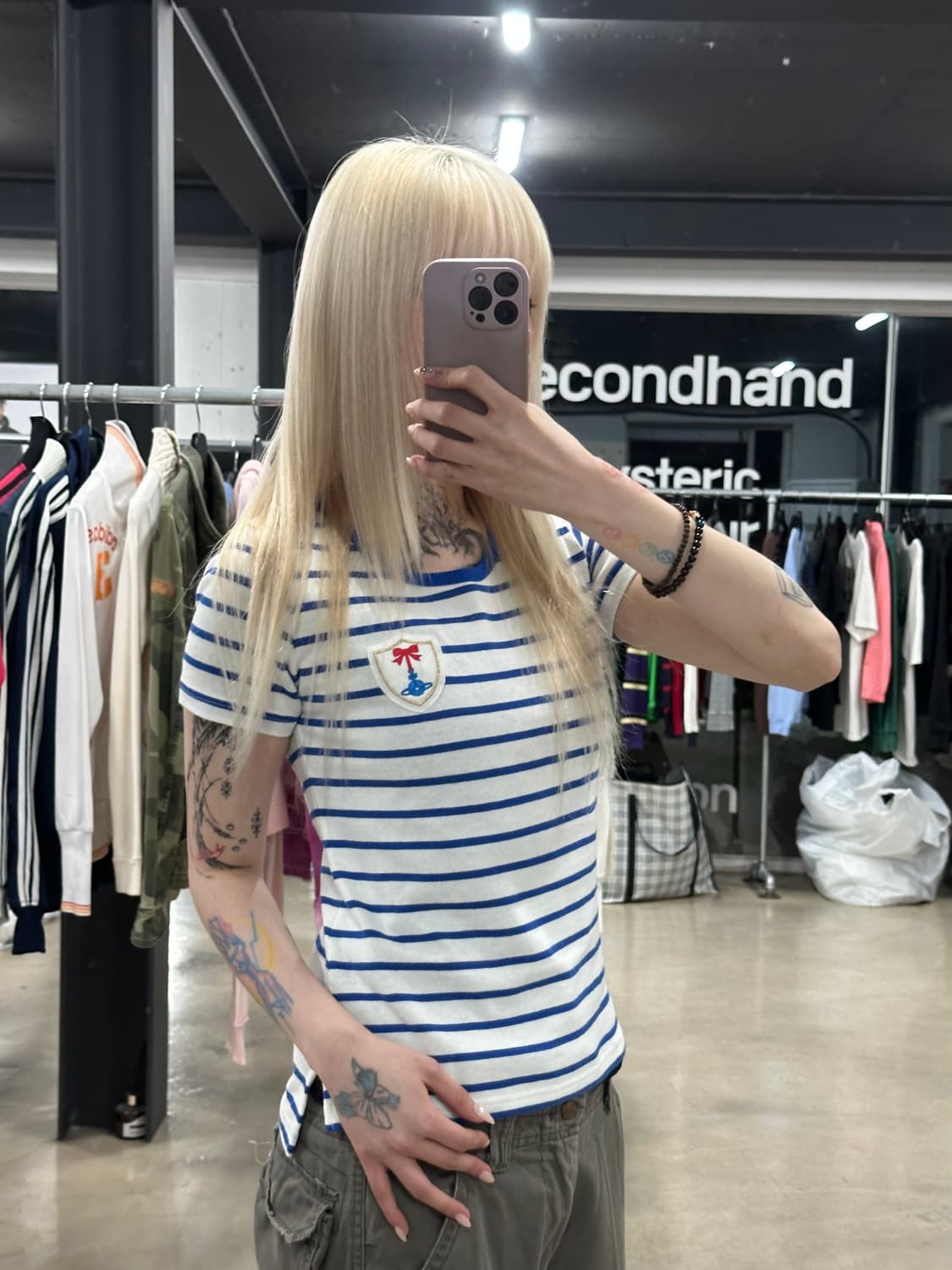 비비안 웨스트우드 레드라벨 마린 스트라이브 반팔 니트 상품이미지2