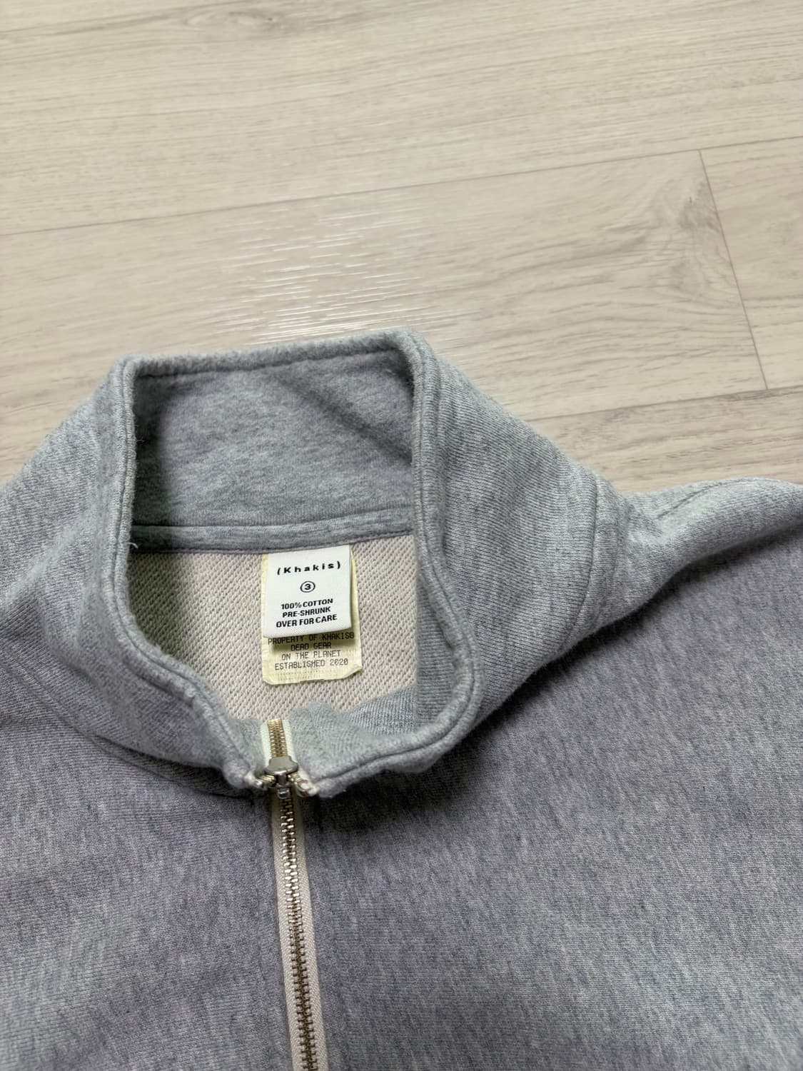 카키스 HEATHER Half Zip pullover 멜란지 그레이 L 상품이미지2