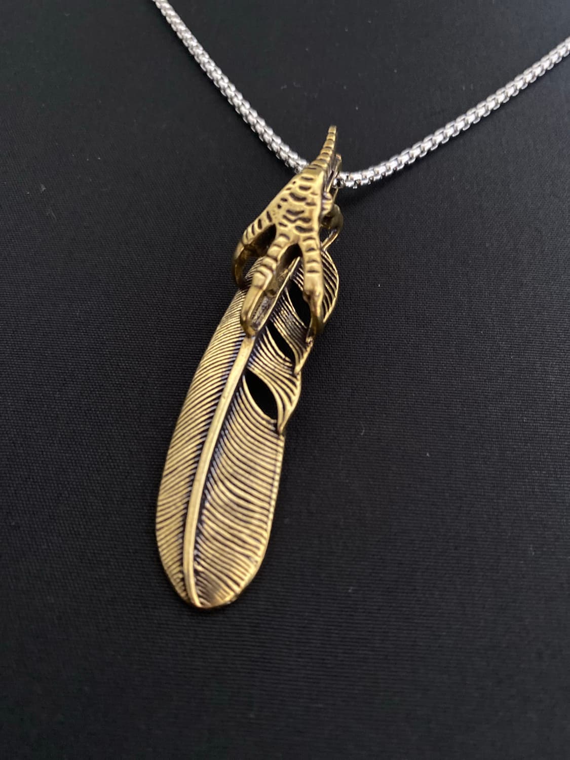 황동 깃털 팬던트 목걸이 (브라이트 브론즈 톤) 상품이미지4