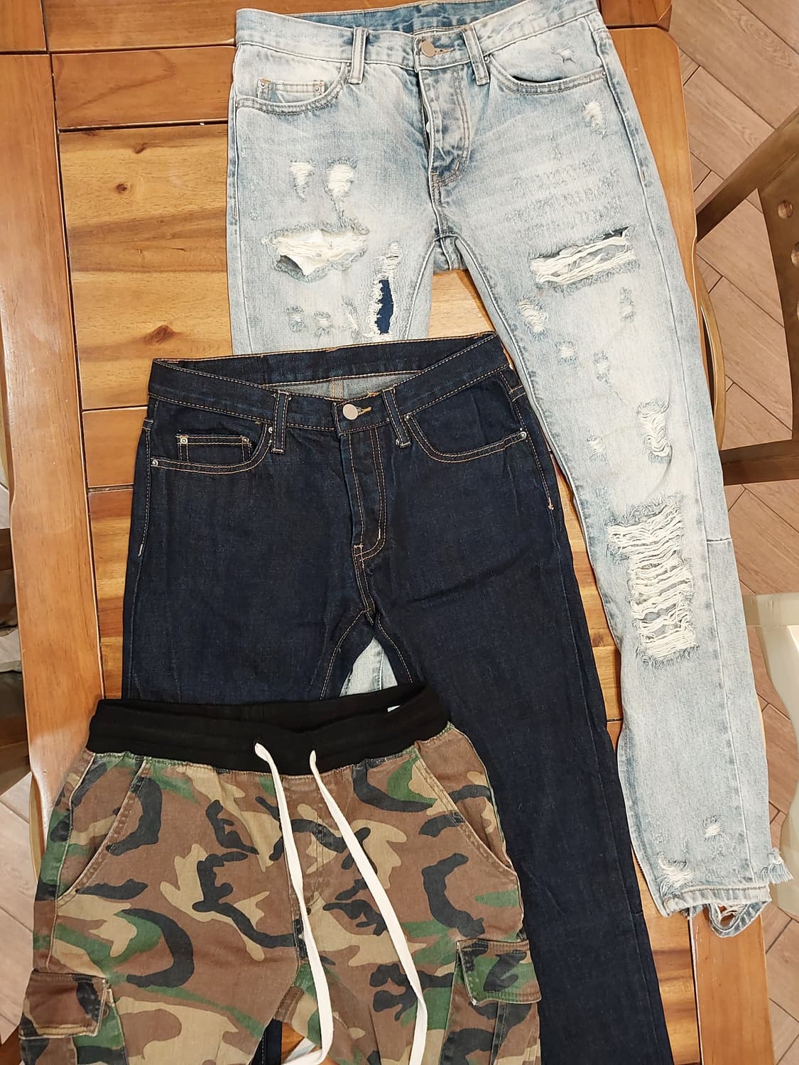 Mnml 연청데님 인디고데님 카모카고팬츠 28사이즈 3벌일괄판매 상품이미지1