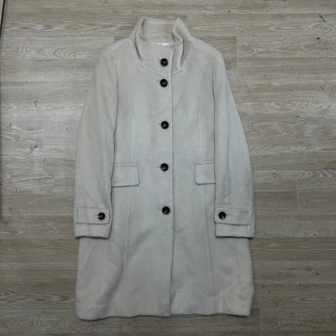 빈폴 여성 알파카 비죠 스탠드넥 싱글 롱코트 [아이보리] S/90 상품이미지1