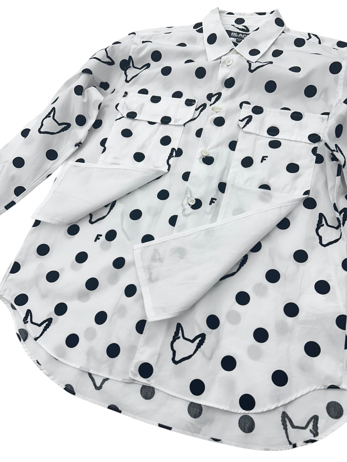 블랙 꼼데가르송 폴카 도트 셔츠 상품이미지3