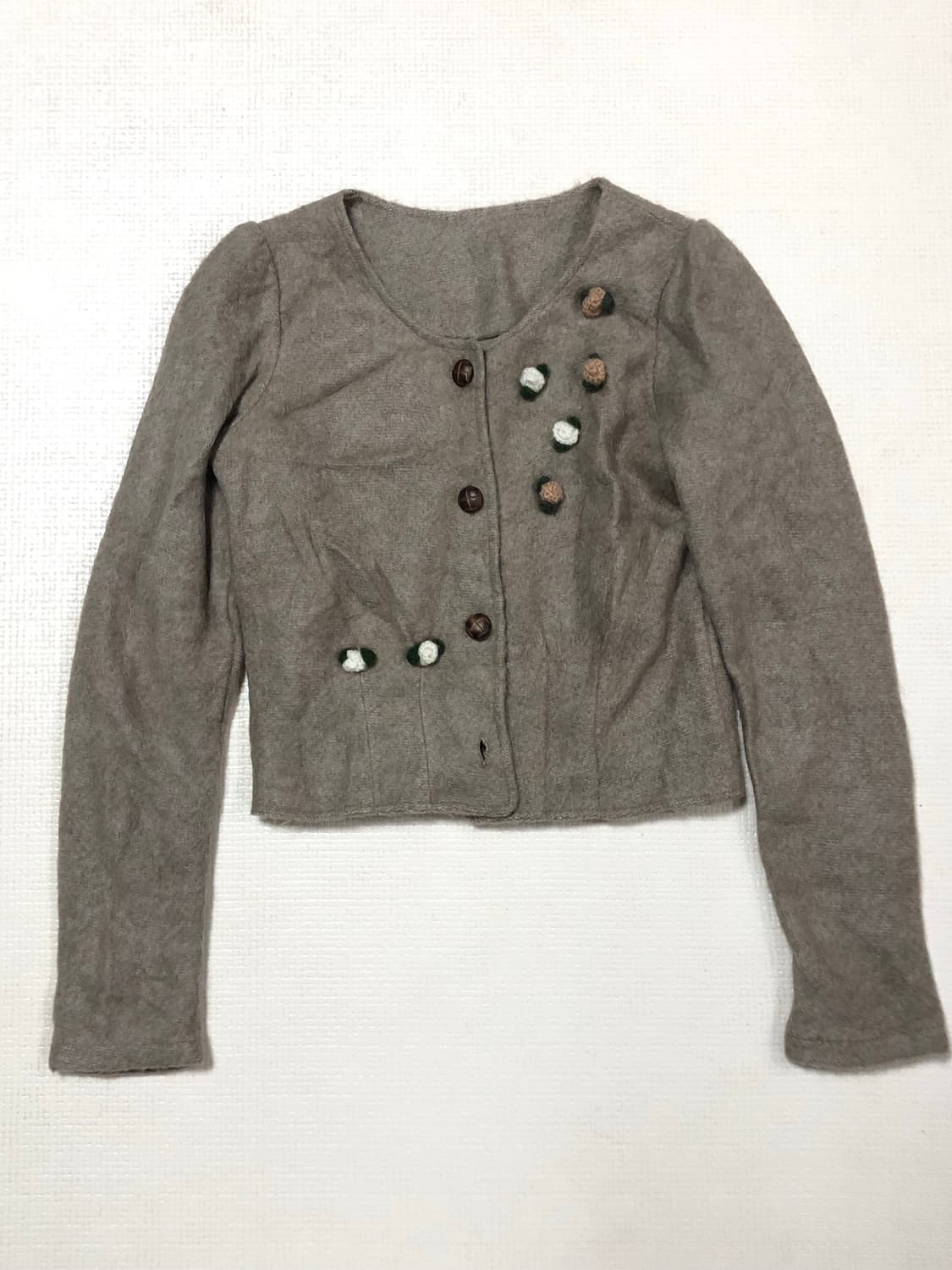 빈티지 베이지 니트 가디건 상품이미지6