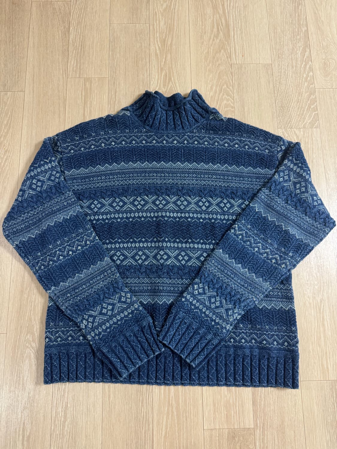 XL RRL 모크넥 블루 인디고 스웨터 상품이미지1