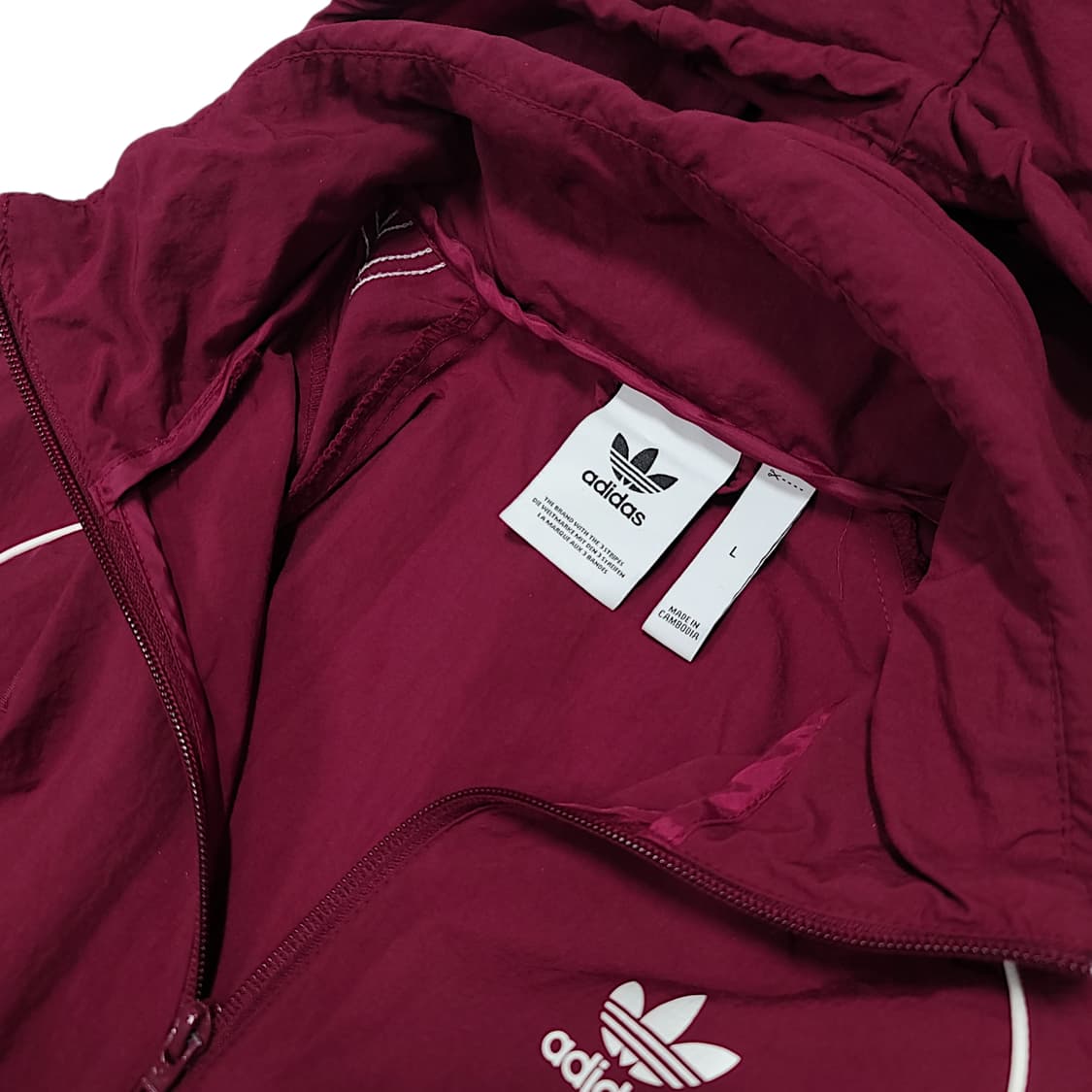 [L] 아디다스 버건디 후드 슈퍼스타 윈드브레이커 상품이미지8
