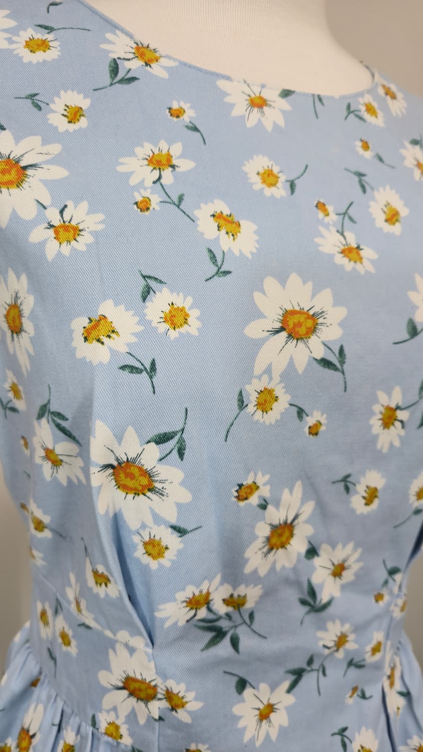 어스뮤직앤에콜로지 데이지 플라워 미니 원피스 M 스카이블루 나시 상품이미지4