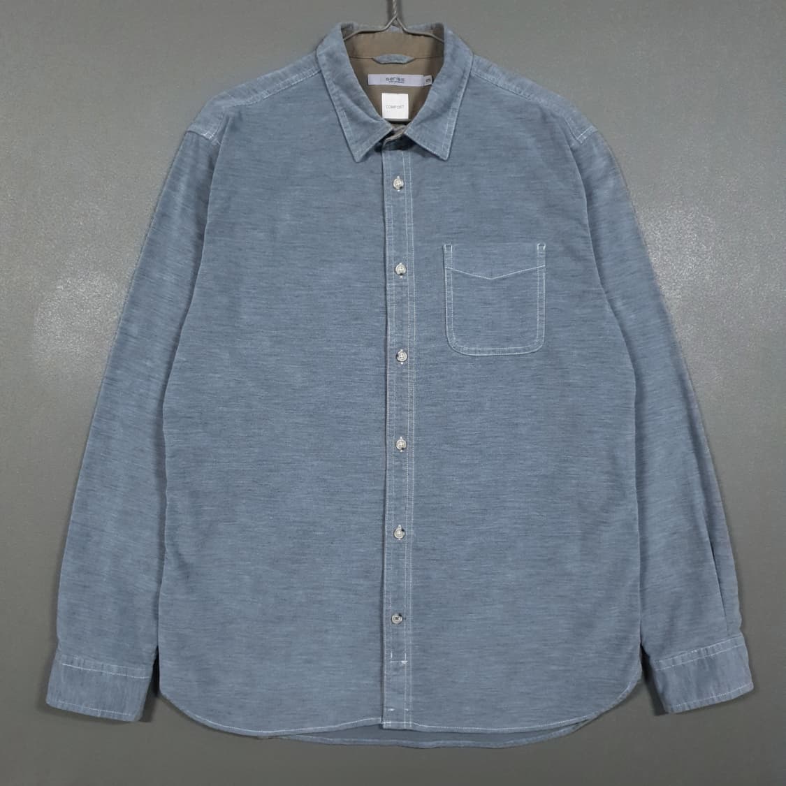 코오롱 시리즈 신형 21FW 멜란지 코듀로이 포켓 셔츠 더스티 블루 XL 상품이미지2