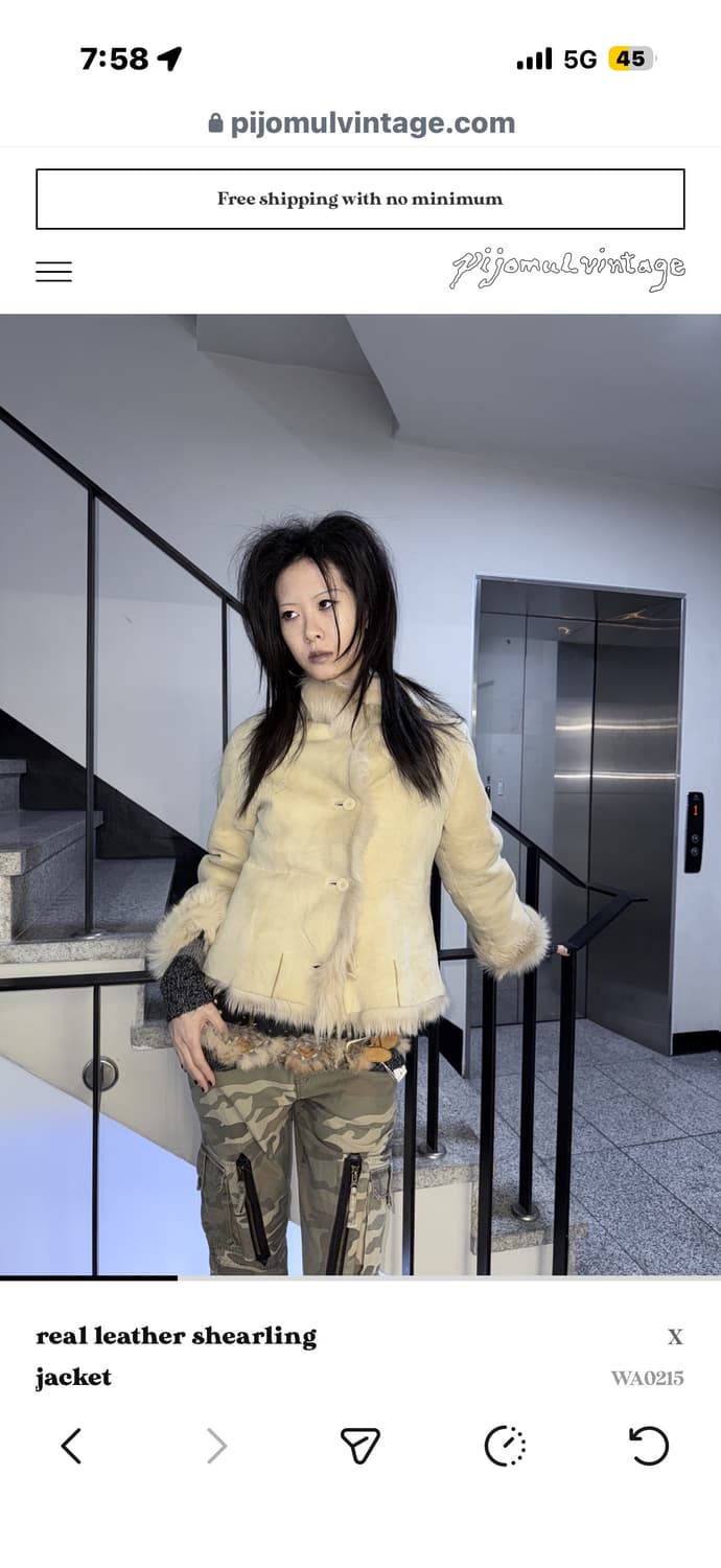 피조물 real leather shearling jacket 상품이미지1