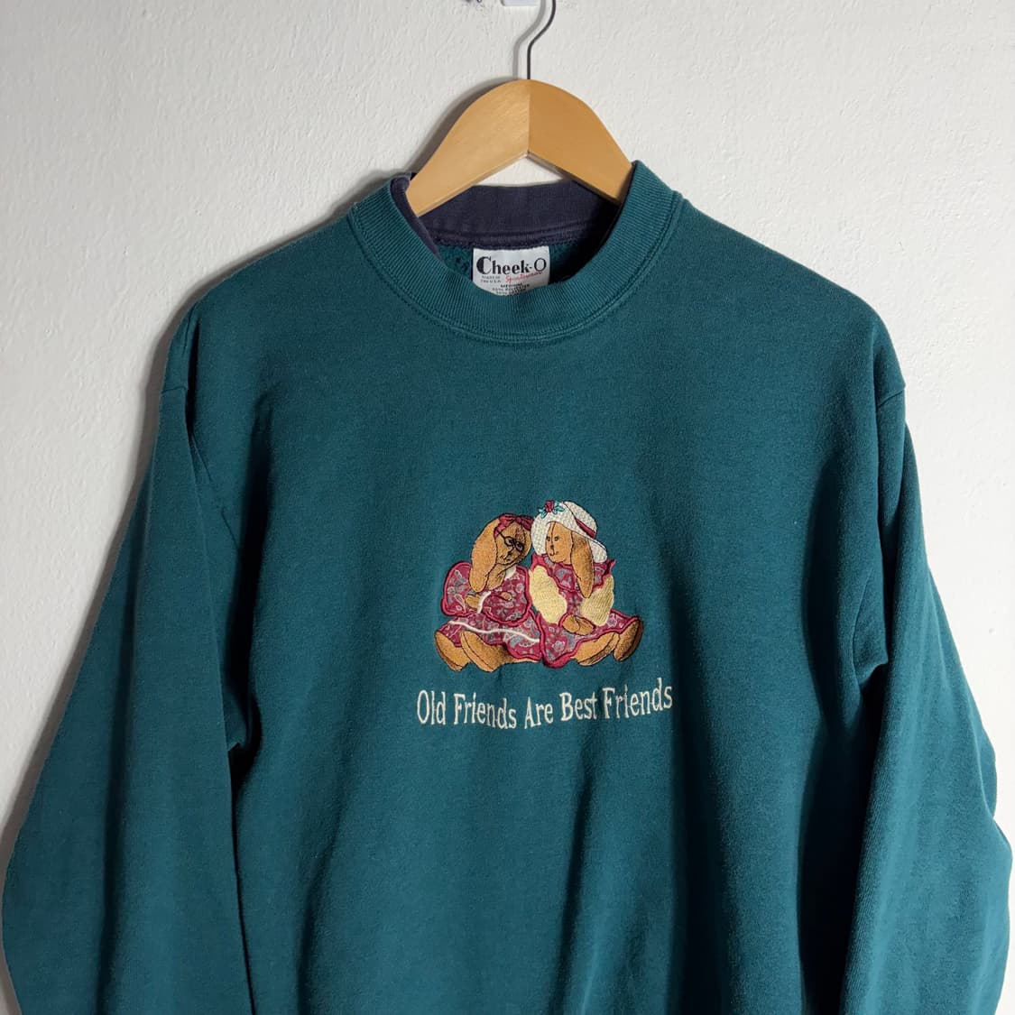 90s USA Cheek-O 빈티지 토끼 자수 맨투맨 티셔츠(M) 상품이미지3