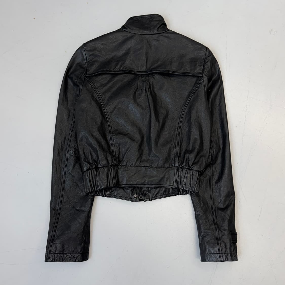 램스킨 양가죽 하이넥 락 시크 크롭 리얼 레더 가죽자켓 상품이미지3