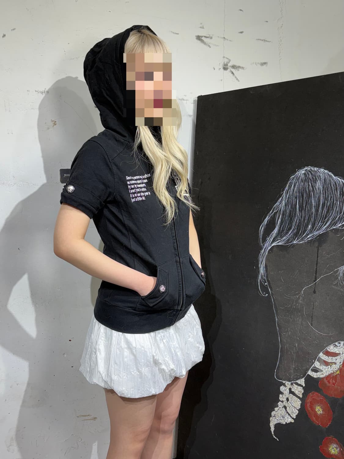 리즈리사 히메 갸루 딱붙 후드 집업 하프 져지 상품이미지3