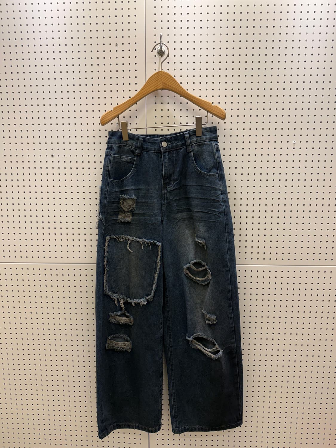 빈티지 데미지 와이드 데님 팬츠 U548 상품이미지2