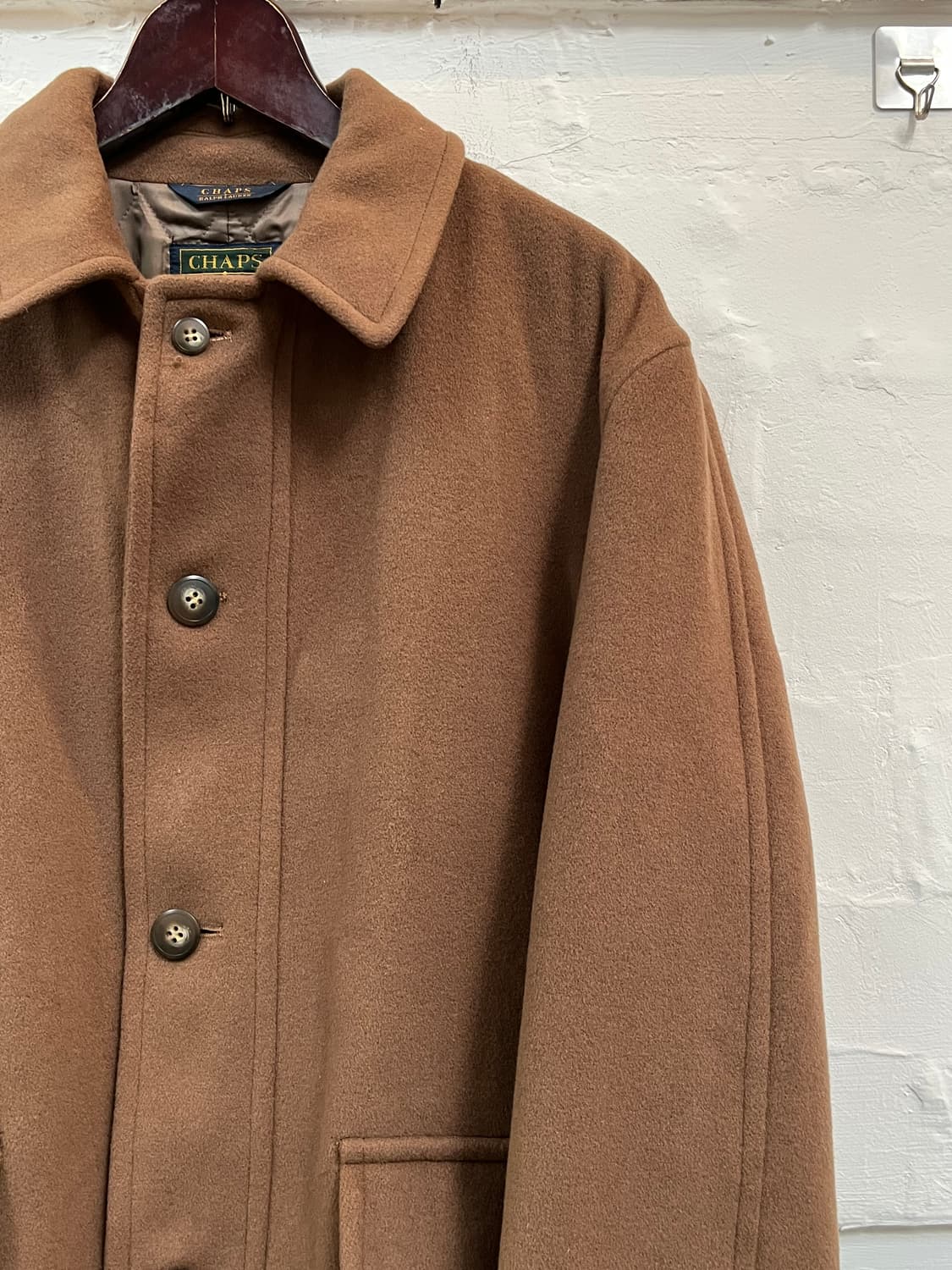 Chaps Ralph Lauren 브라운 클래식 울 하프 코트 M 상품이미지3