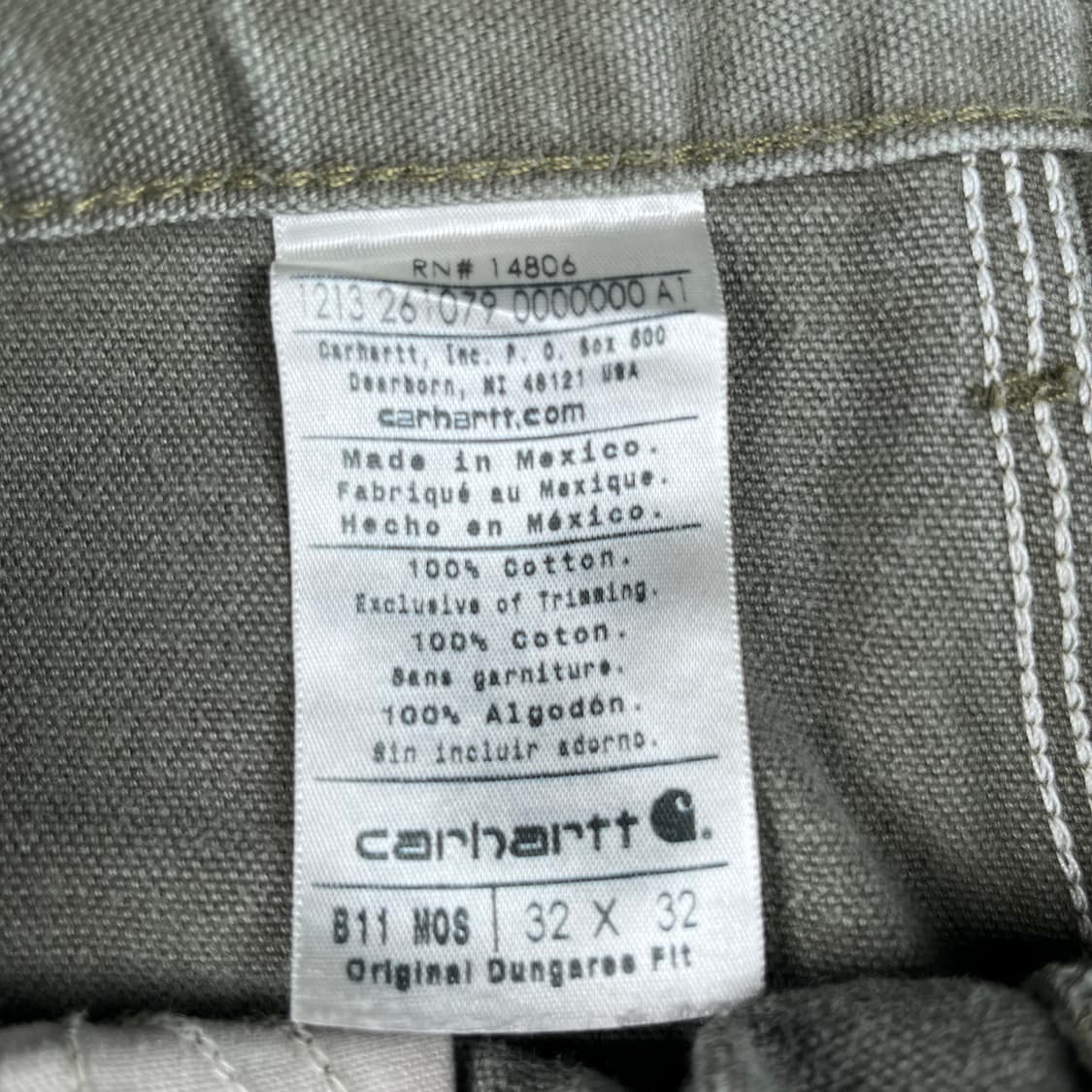 칼하트 모스그린 싱글니 painted 카펜터 팬츠 B11MOS 상품이미지4