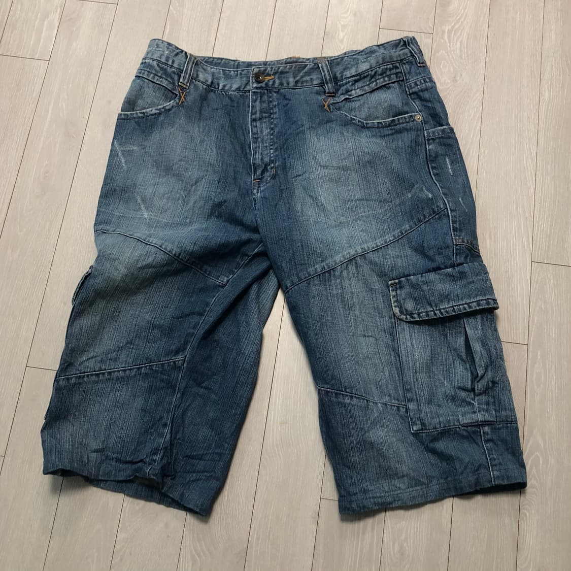 빅사이즈 버뮤다 진청워싱 팬츠 XL 상품이미지3