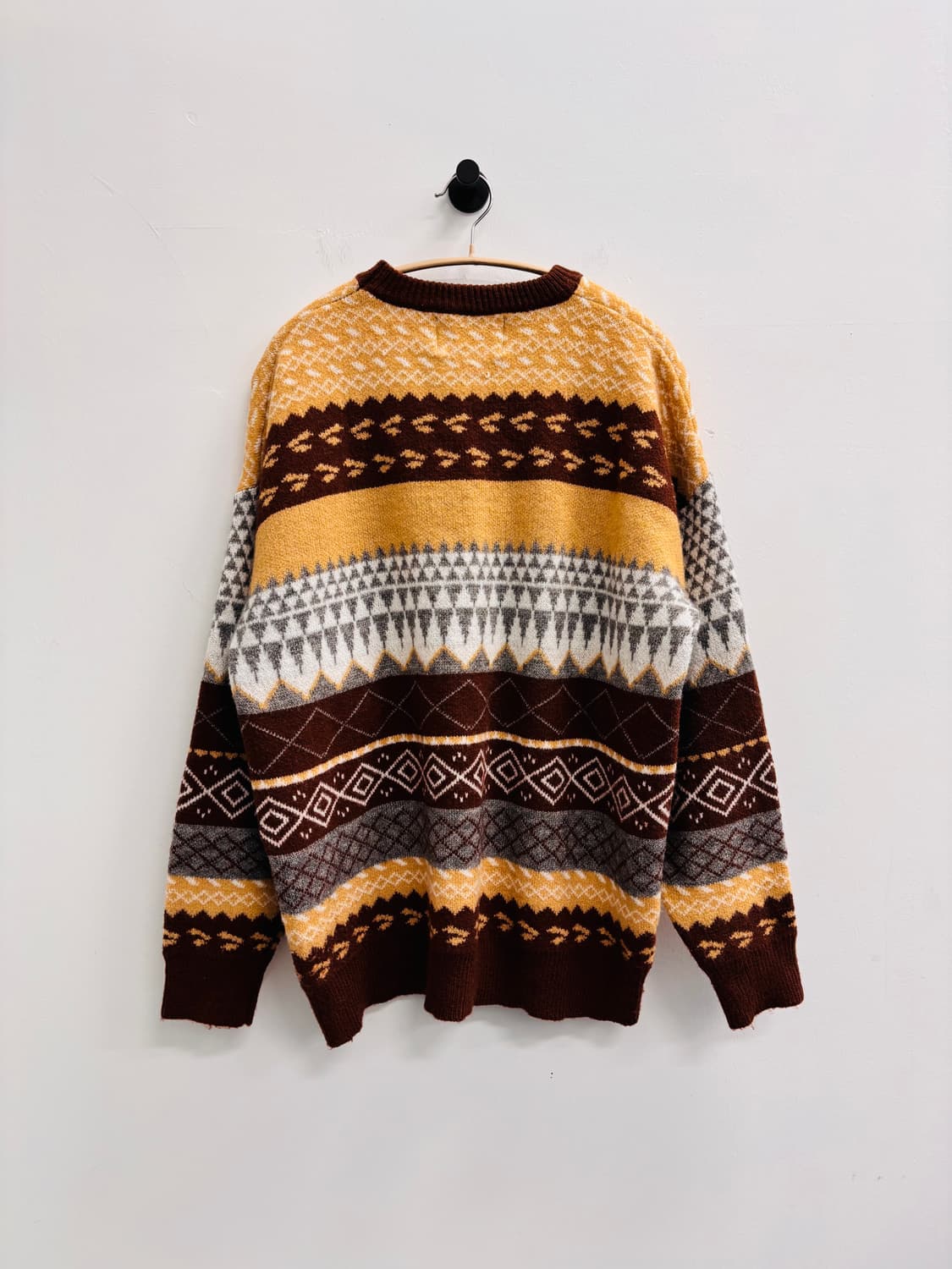 엘프릭 에덴(Aelfric Eden) 아가일 패턴 자카드 니트 브라운 상품이미지3