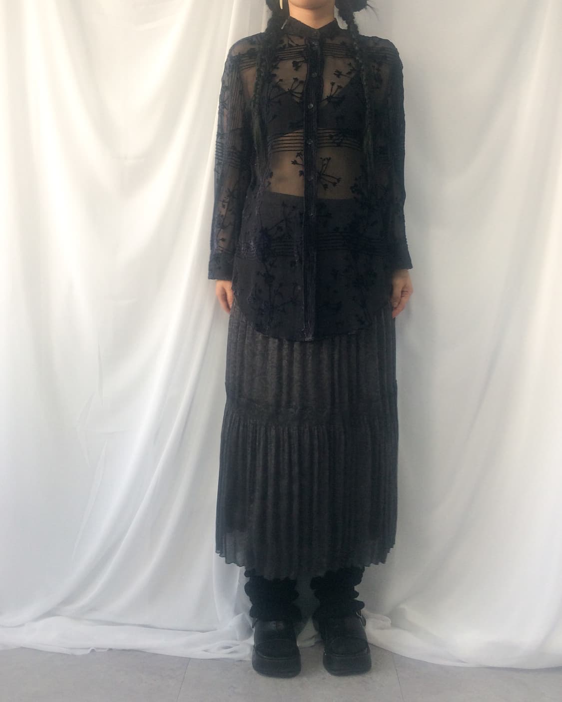 Giorgio Armani pattern see through shirt 상품이미지8
