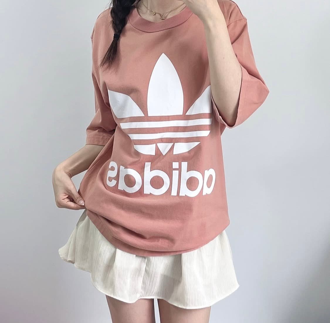 아디다스 빅로고 인디핑크 반팔 티셔츠 상품이미지3