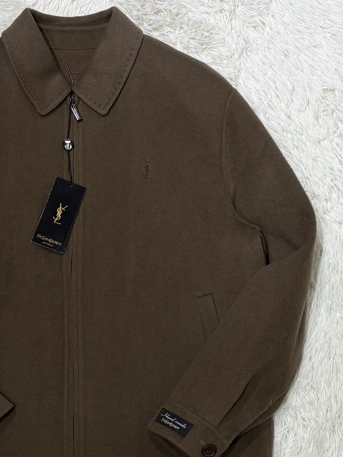 YSL 90’s 모카브라운 핸드메이드 울 자켓 상품이미지5