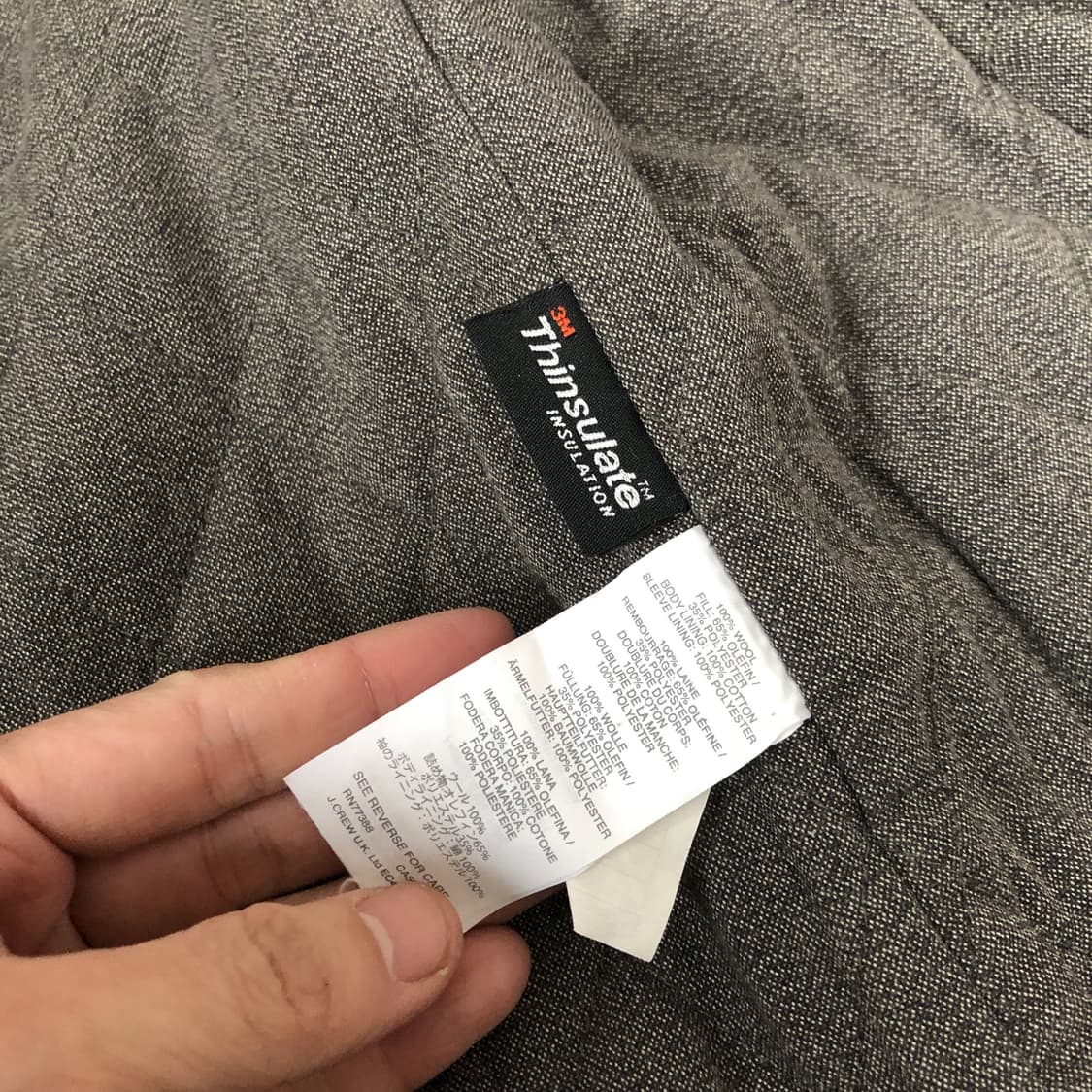 (L) 제이크루 울 100% 앵커 버튼 3M 신슐레이트 피코트 차콜 상품이미지4