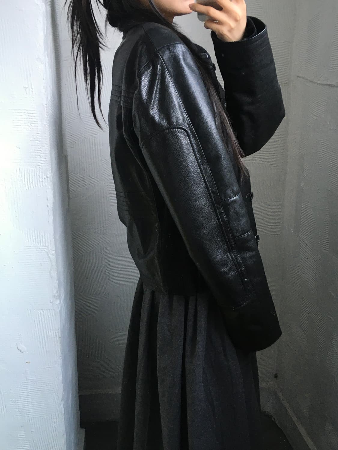 Emporio Armani 엠포리오 아르마니 블랙 레더 자켓 상품이미지2