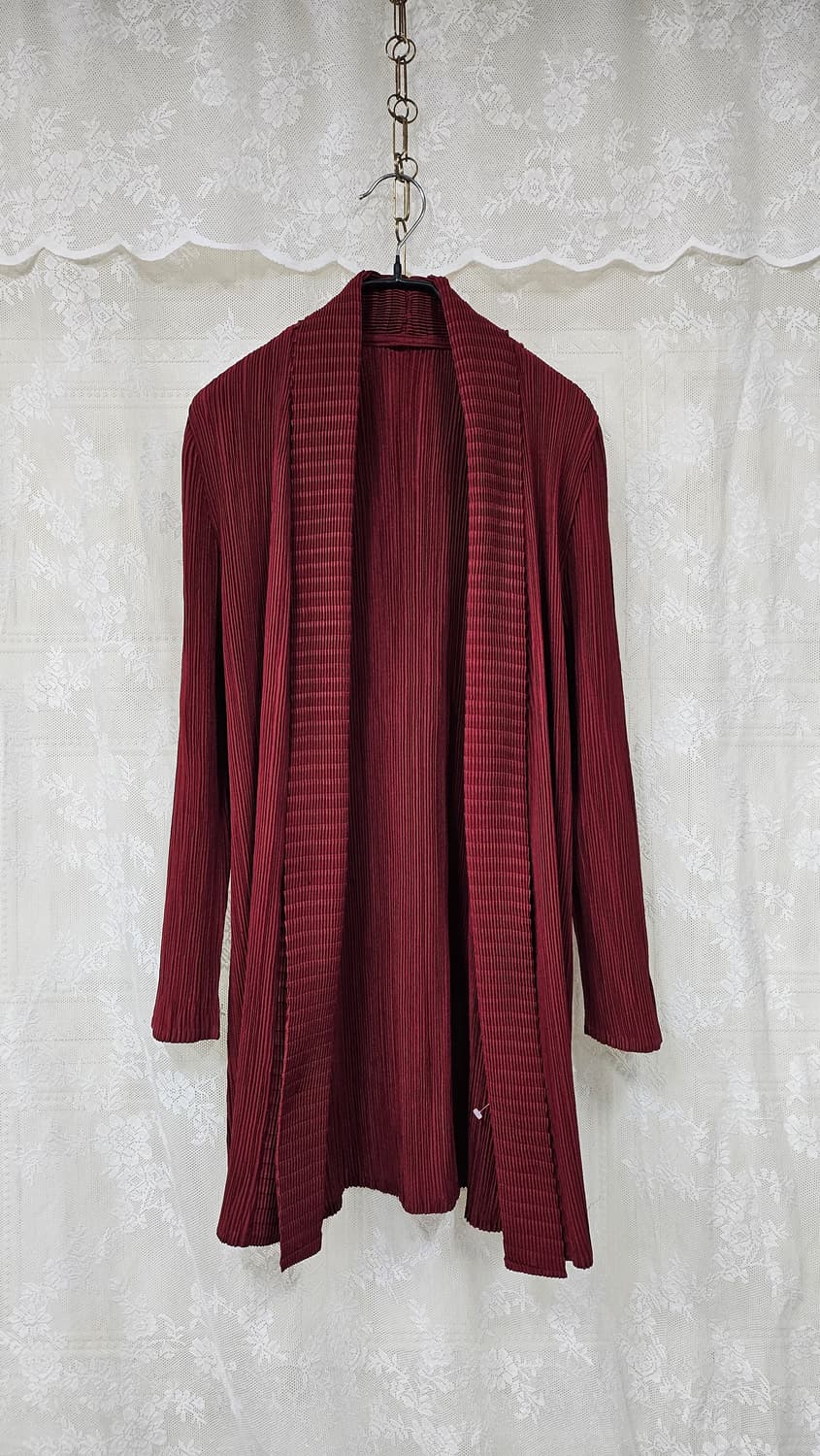 버건디  플리츠 주름 가디건  상품이미지2