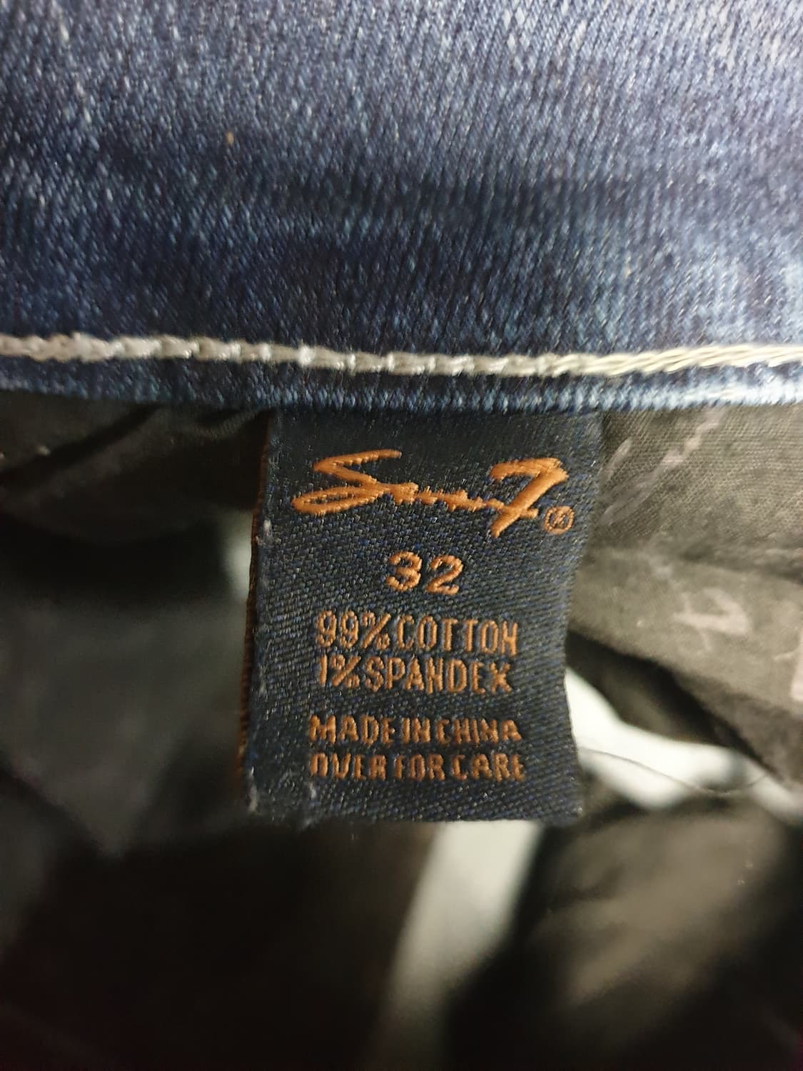(빈티지) 세븐진 슬림 스트레이트 워싱 스트레치 데님팬츠 인디고 (32) 상품이미지6