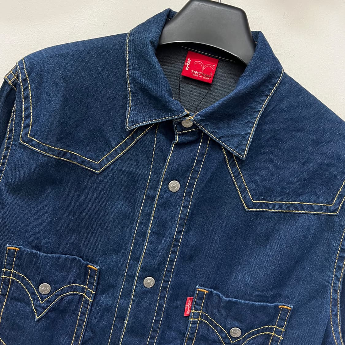 리바이스 TYPE-1 타입원 웨스턴 데님 셔츠 L 상품이미지3