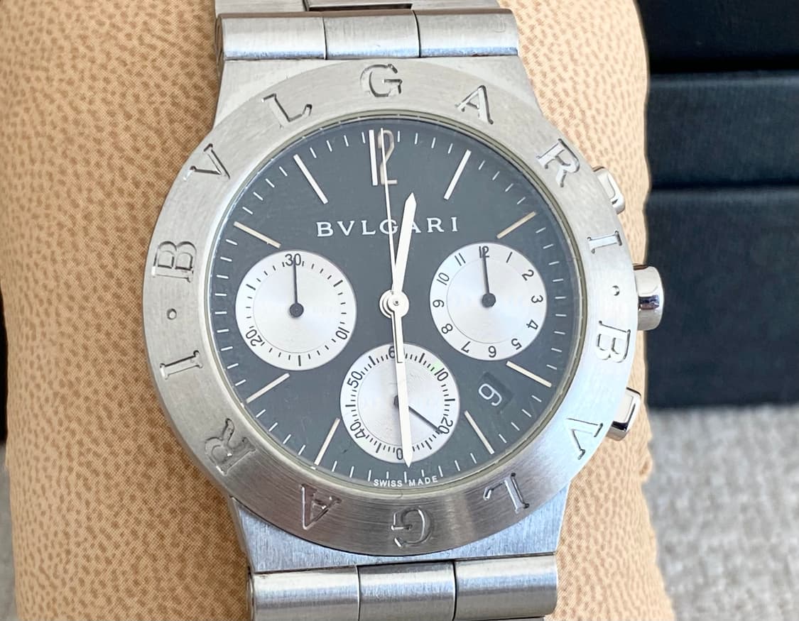 불가리 디아고노 CH35S 35mm 블랙 크로노 쿼츠 미듐 중형 상품이미지1