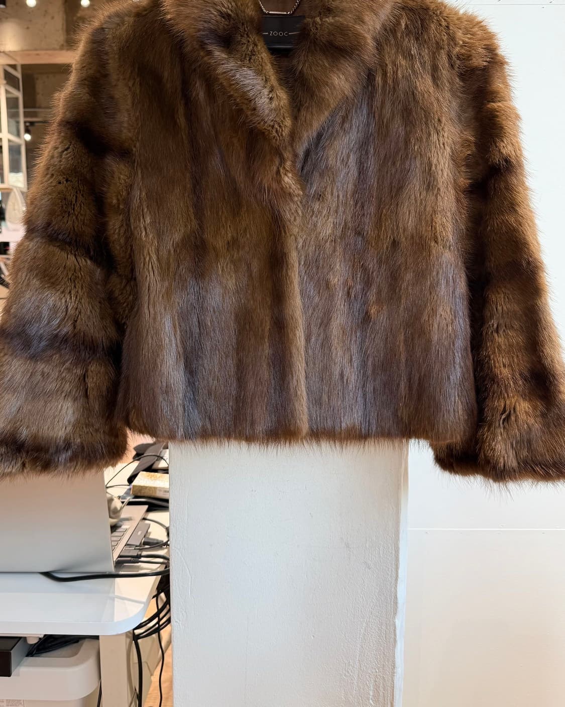 주크 브라운 머스크랫 크롭 퍼자켓 상품이미지6