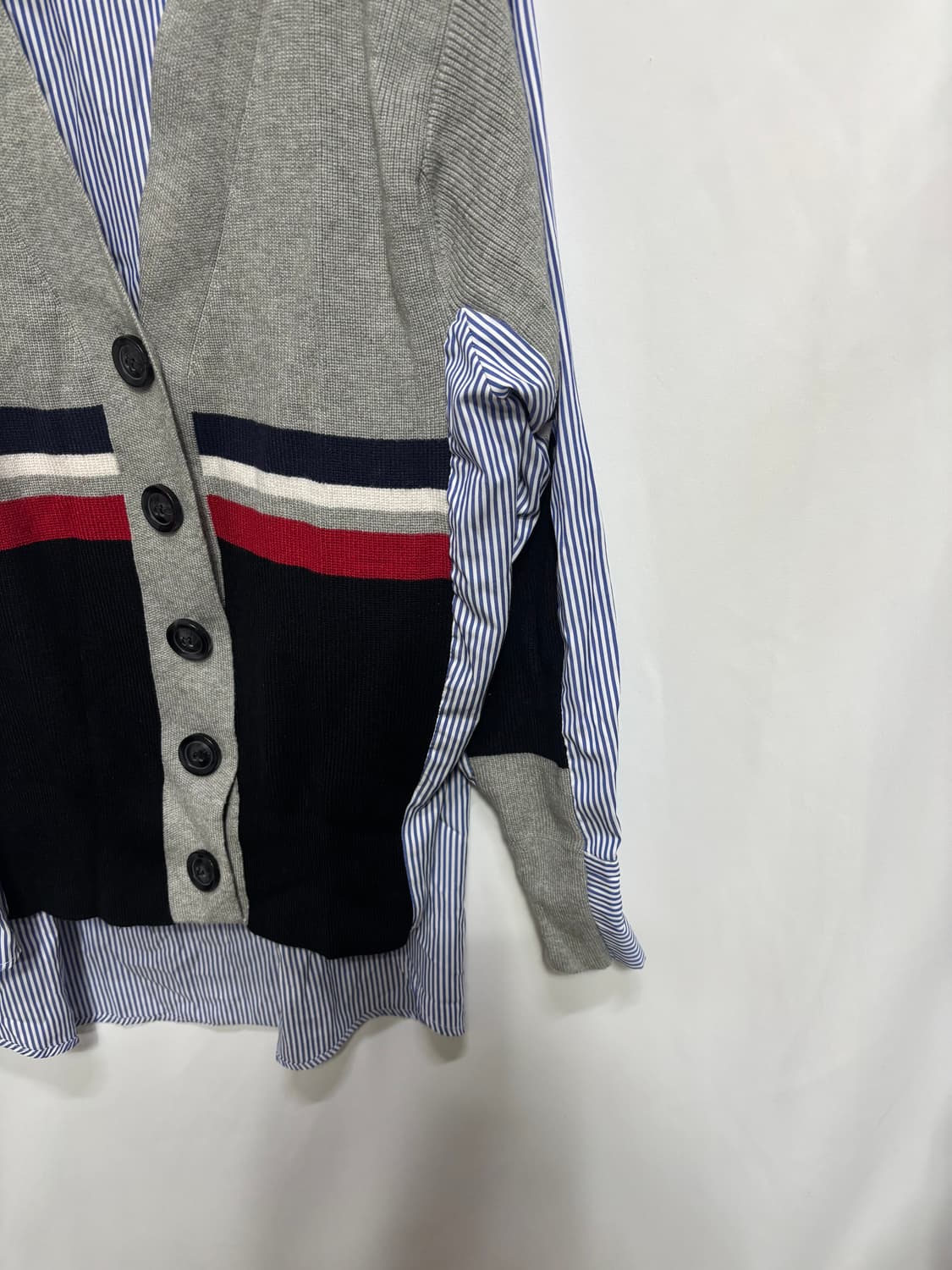 셔츠 레이어드 언발란스 컷 가디건 봄가을 가디건 남여공용 상품이미지3