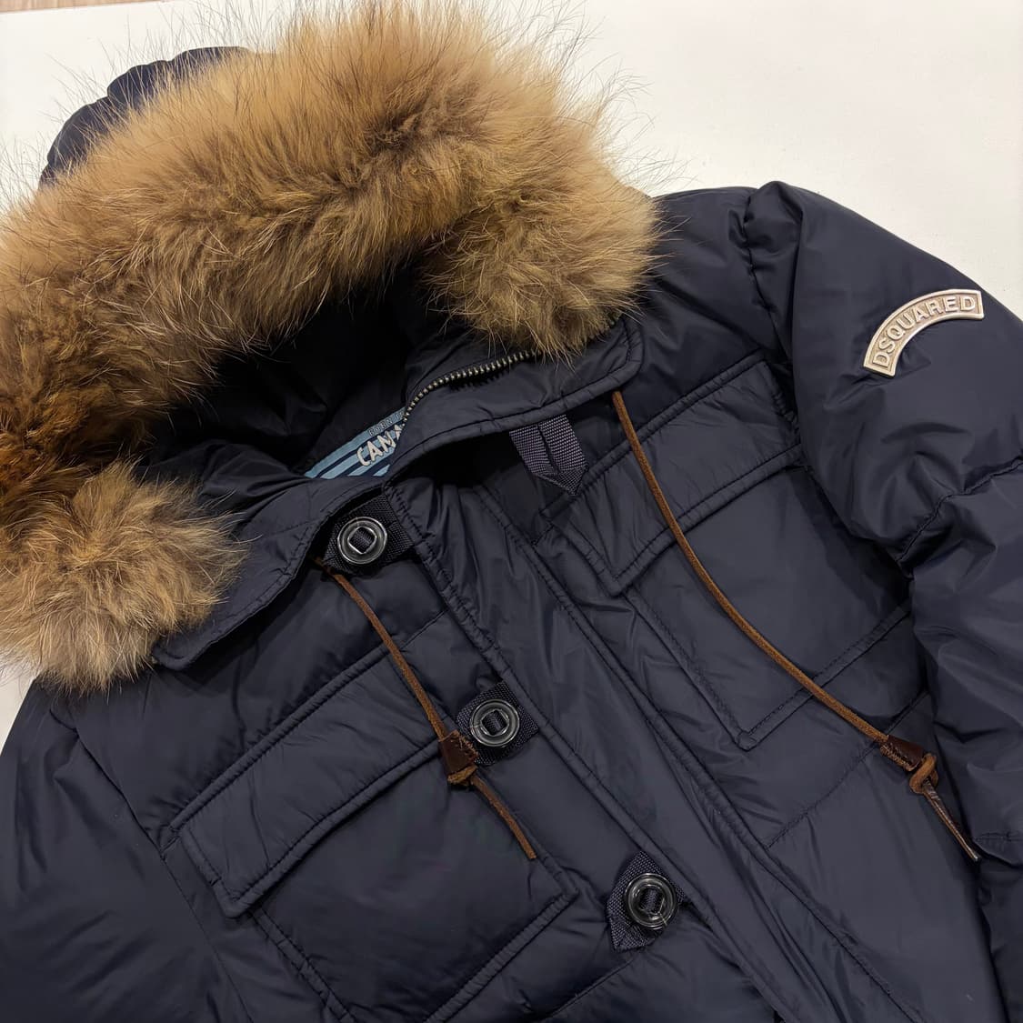 [M] DSQUARED 디스퀘어드 네이비 퍼 패딩 자켓 B266 상품이미지3