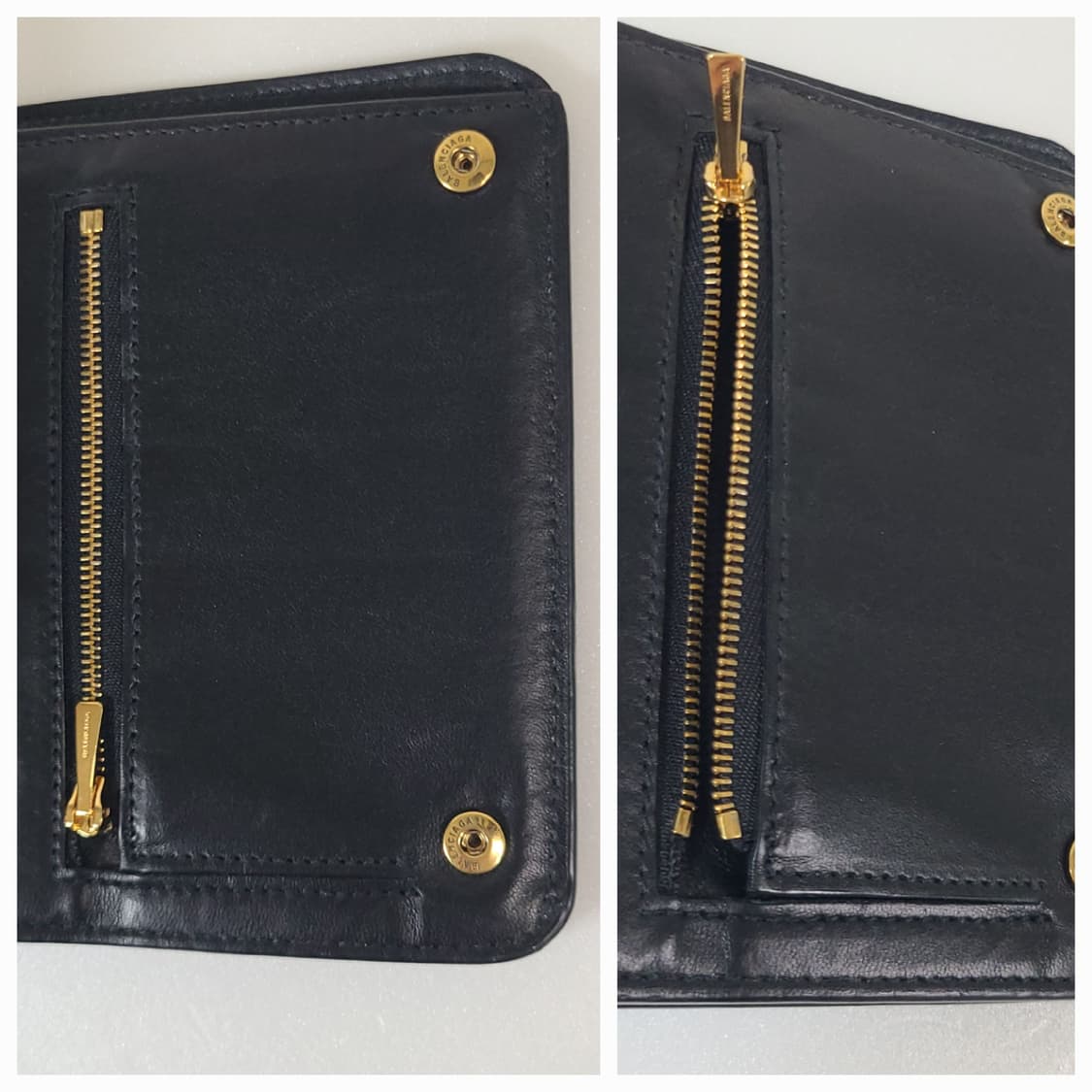 발렌시아가 BB로고 레더 미듐 블랙 여성 반지갑 상품이미지8