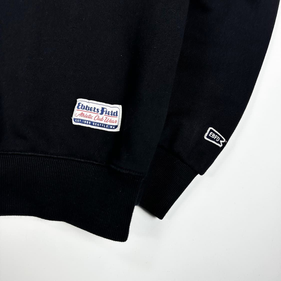 이벳필드 레터링 반집업 하프 블랙 맨투맨 (L) 상품이미지4